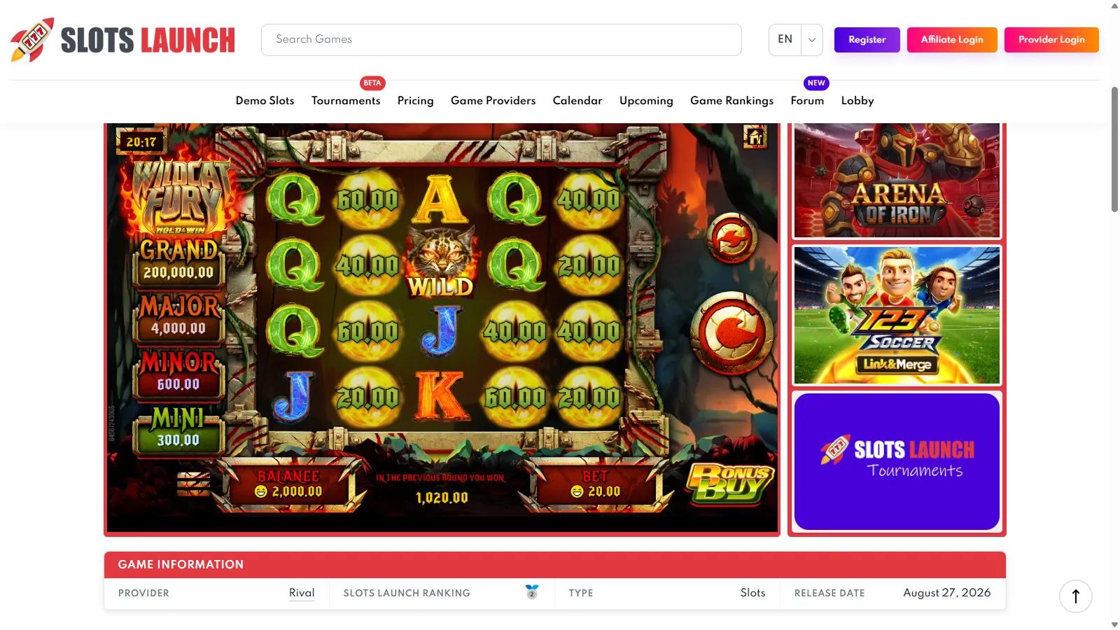 Wildcat Fury slot gameplay showing 5x4 ways grid with royal symbols and a Wildcat Wild