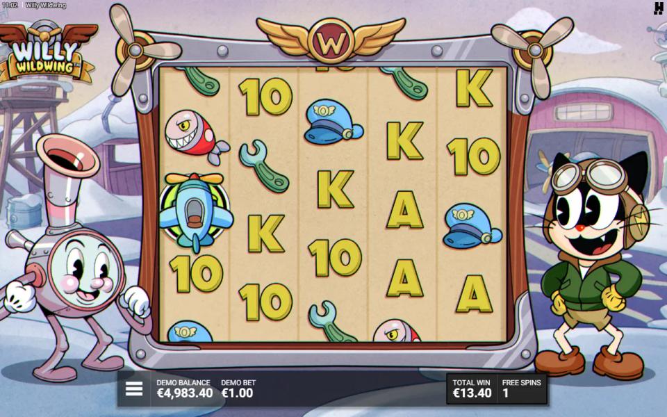 An Airplane sitting on reel 1 without spreading during free spins, with no win on the board