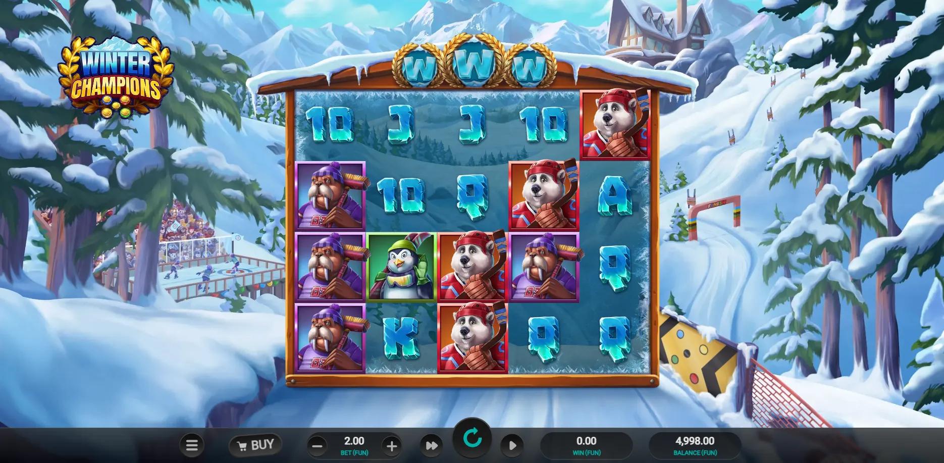 Winter Champions slot gameplay screenshot