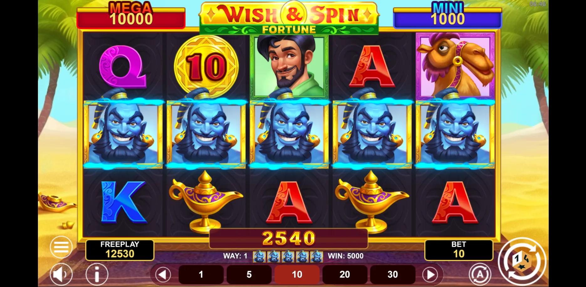 Wish & Spin Fortune slot gameplay screenshot