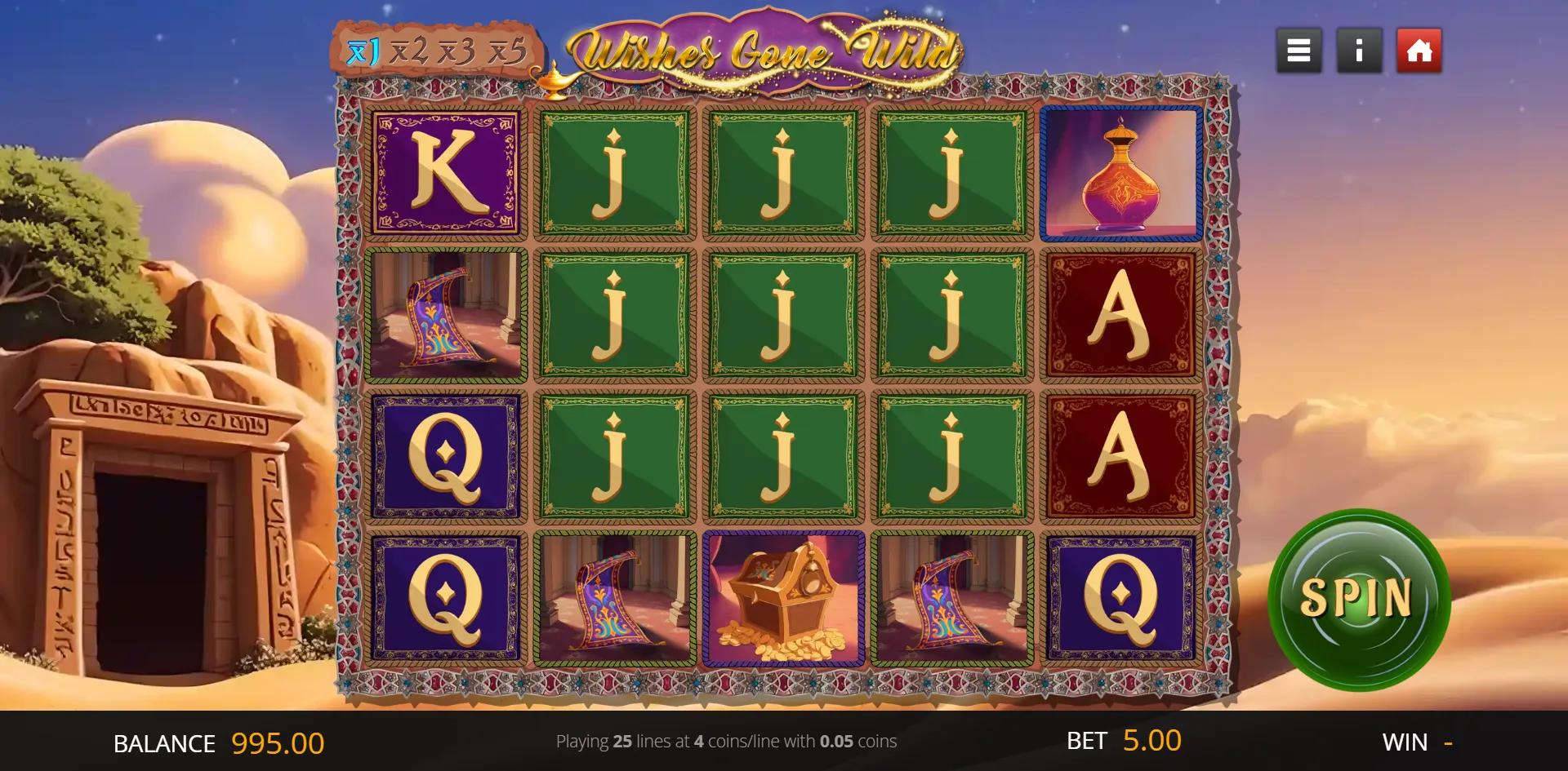 Wishes Gone Wild slot gameplay screenshot