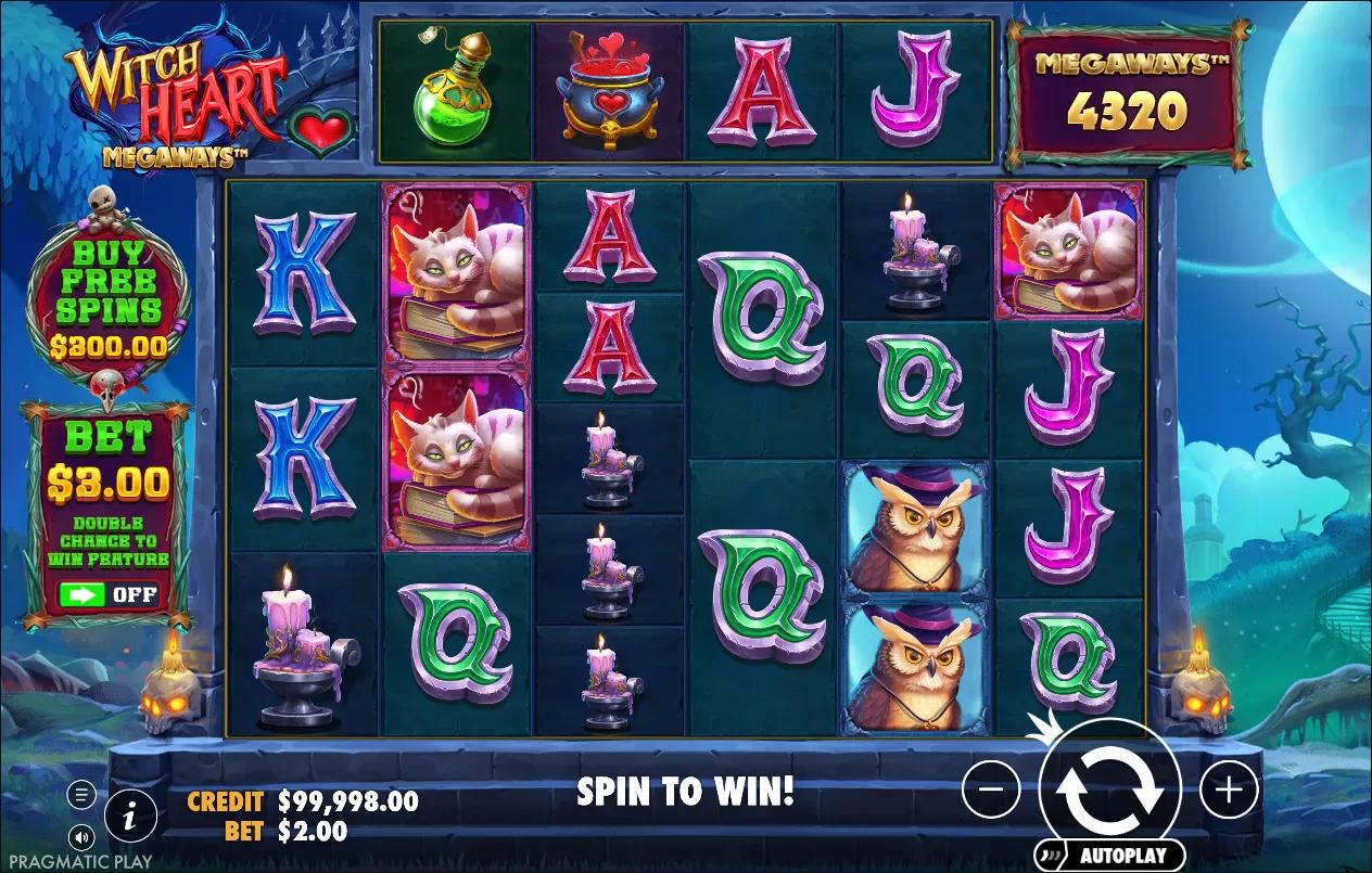 Witch Heart Megaways slot gameplay screenshot