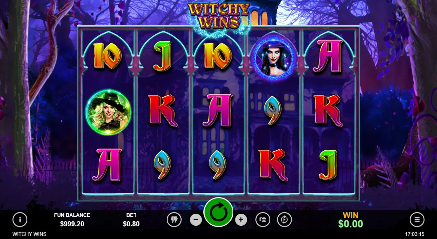 Witchy Wins slot gameplay screenshot