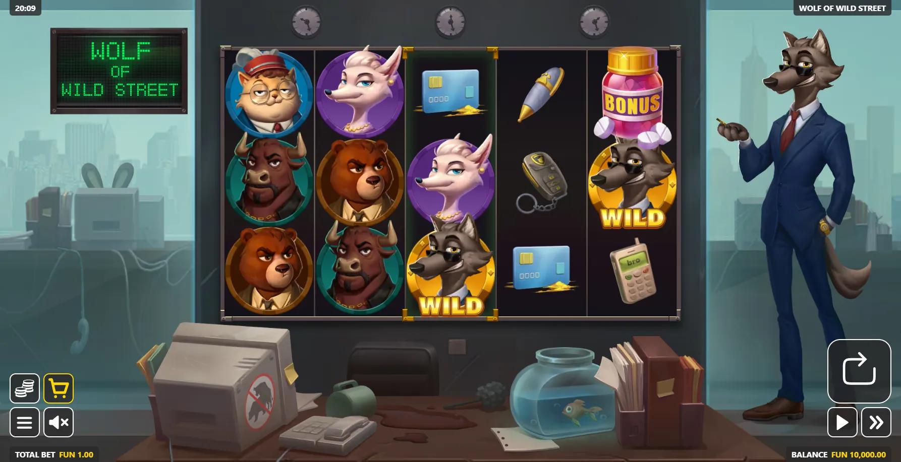 Wolf of Wild Street slot gameplay screenshot