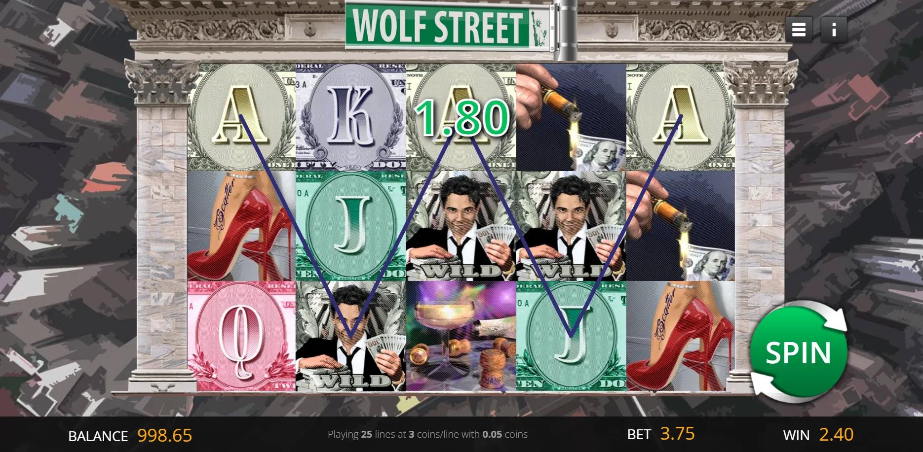 Wolf Street slot gameplay screenshot
