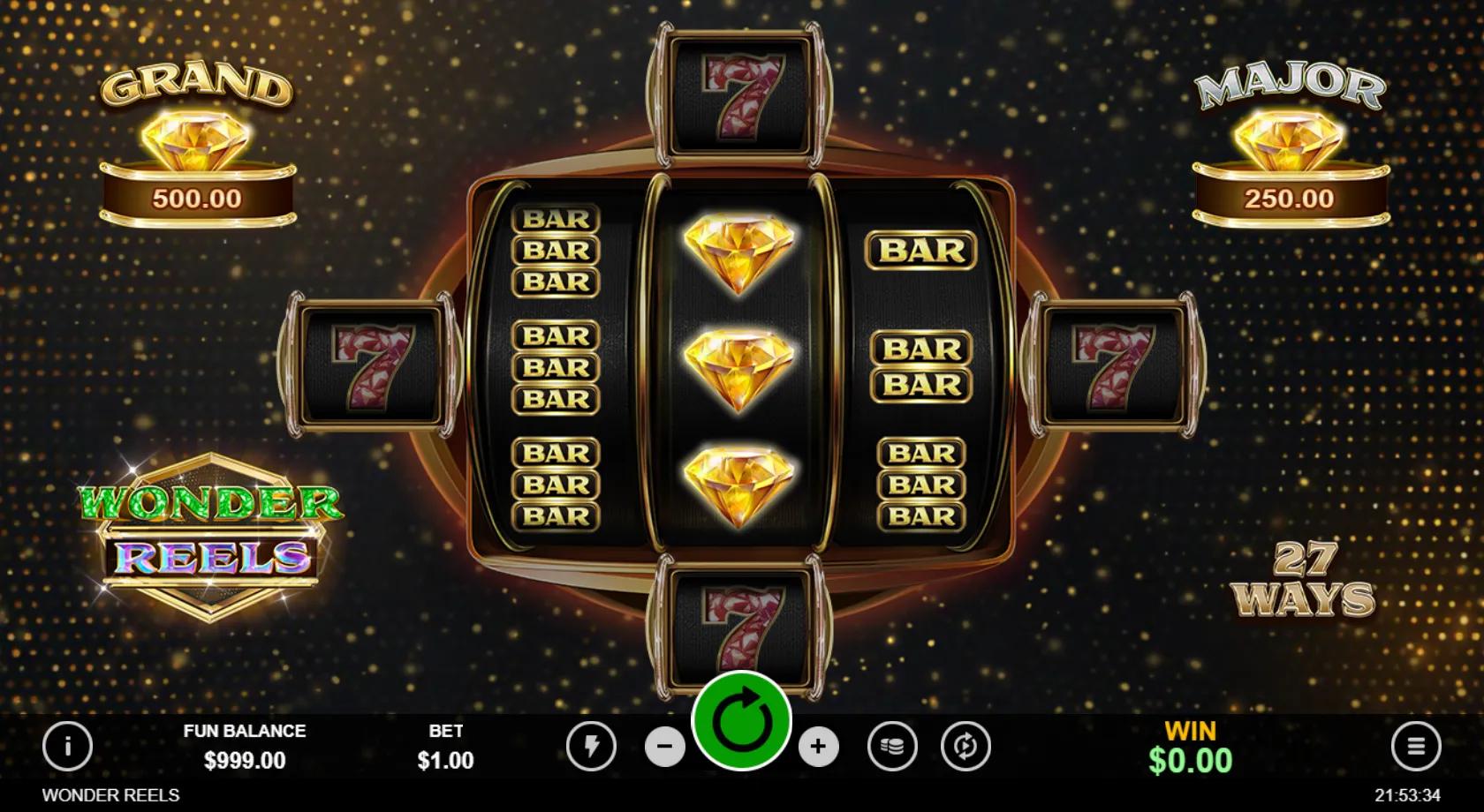Wonder Reels slot gameplay screenshot