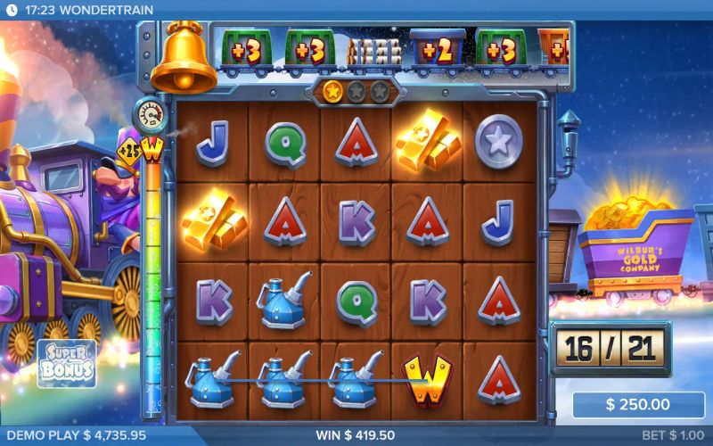 Wondertrain: tela do jogo