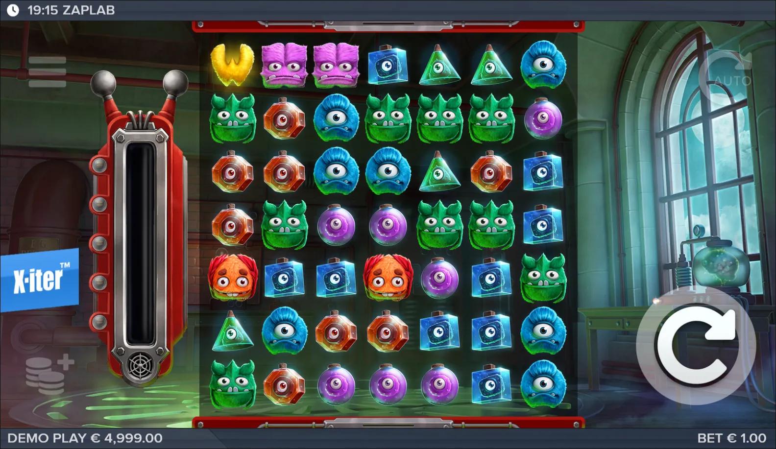 ZapLab slot gameplay screenshot