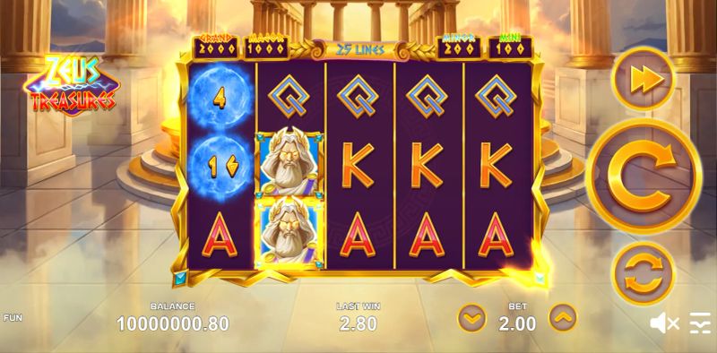Zeus Treasures gameplay screenshot