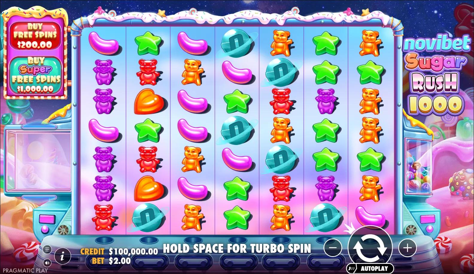 Pragmatic Play's Sugar Rush 1000 slot - Candy theme, high volatility action