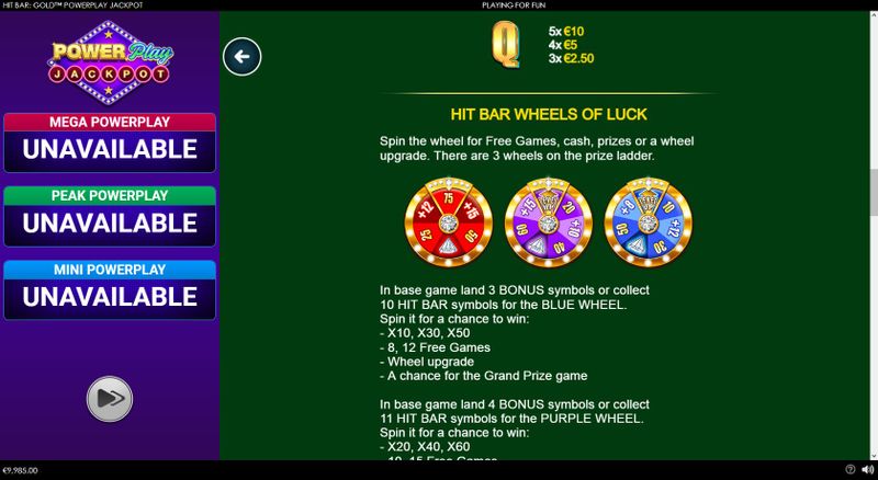 Hit Bar: Gold PowerPlay Jackpot