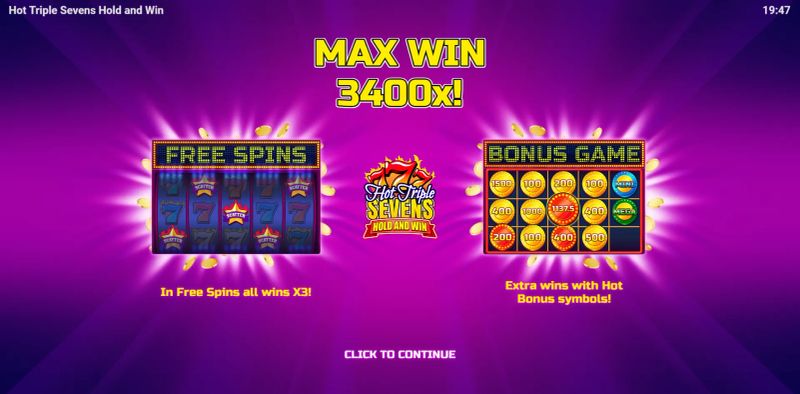 Hot Triple Sevens Hold and Win