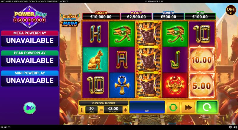 Mega Fire Blaze: Khonsu God of Moon PowerPlay Jackpot