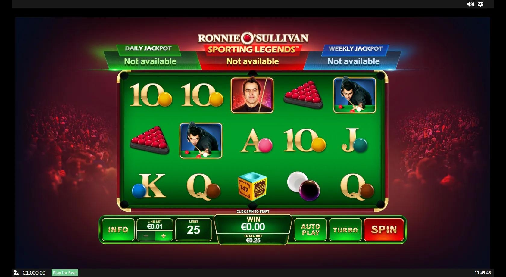 Ronnie O'Sullivan: Sporting Legends - Playtech Slot